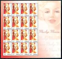 Marilyn Monroe Mint Sheet of 16 Stamps Liberia, 2005